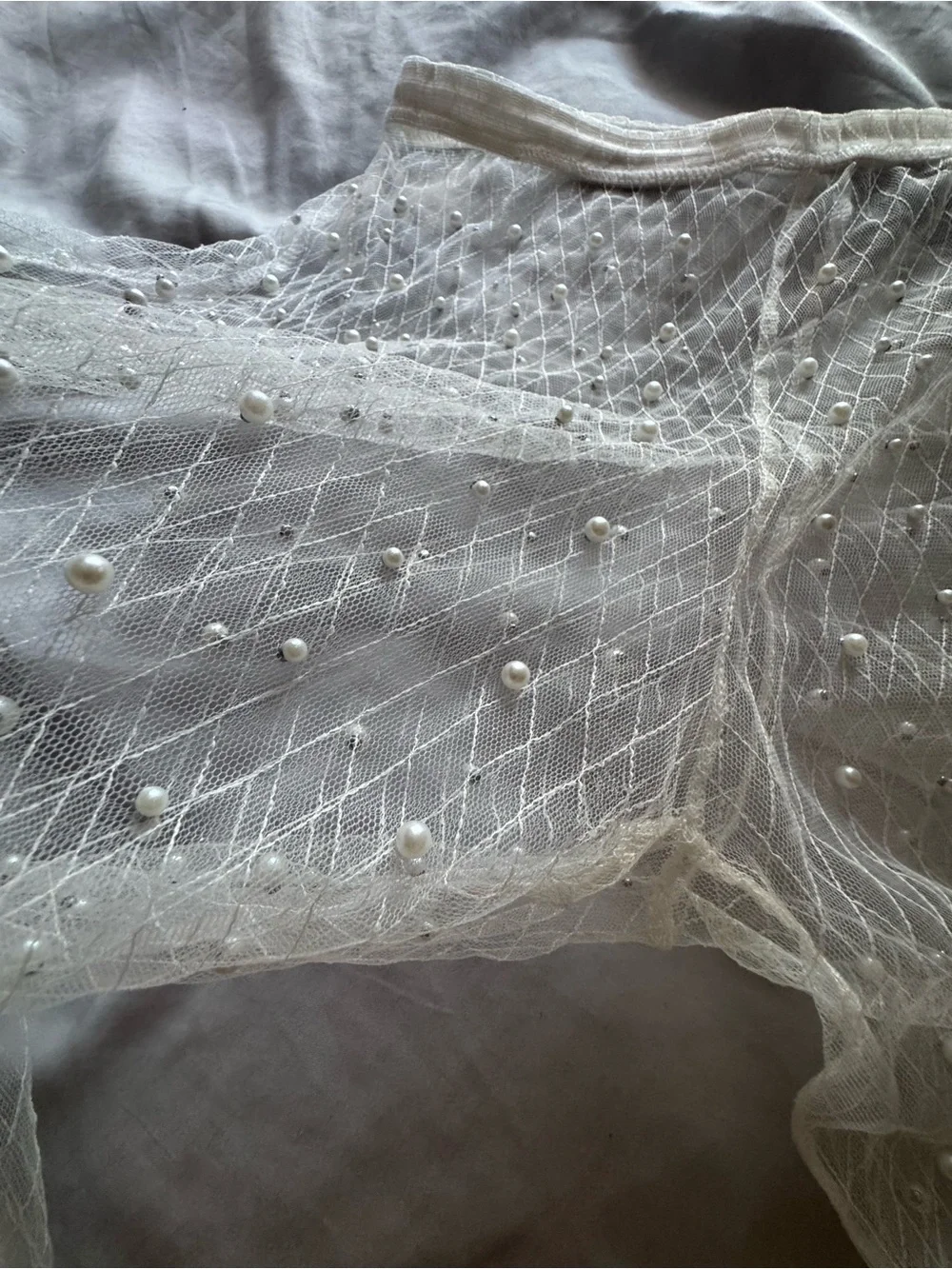 Luxury pearl leggings unique designer tulle mesh